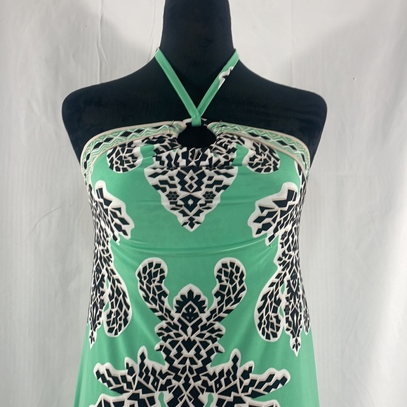 INC International Concepts,Halter,High low dress,Tropical,Teal,multi color,small - Picture 5 of 12